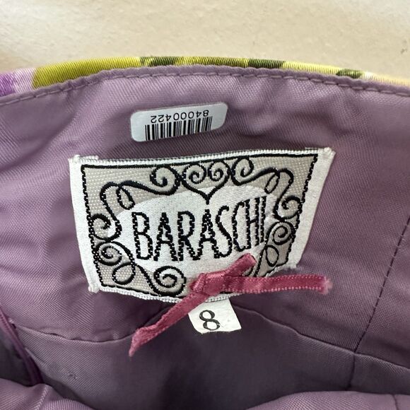 Baraschi Anthropologie Skirt 8 Pencil Midi Floral Preppy Career Office Zip - Picture 2 of 7